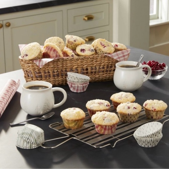Hearth & Hand SET OF 2 - 16oz Winter Trees Round Stoneware Mugs in Cream. - Picture 3 of 6